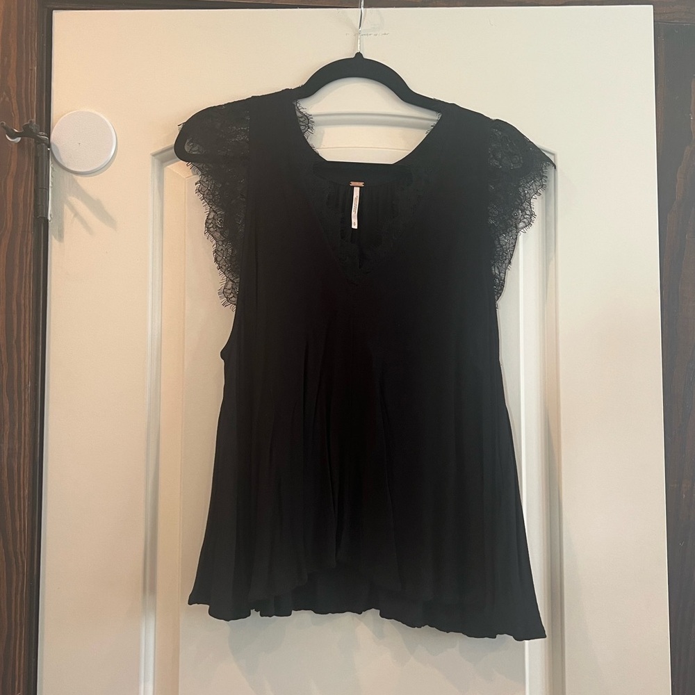 Free People Black Blouse